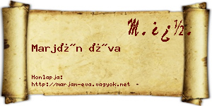 Marján Éva névjegykártya