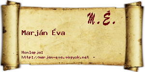 Marján Éva névjegykártya