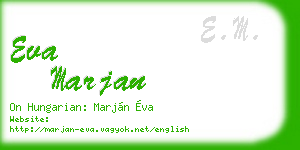 eva marjan business card